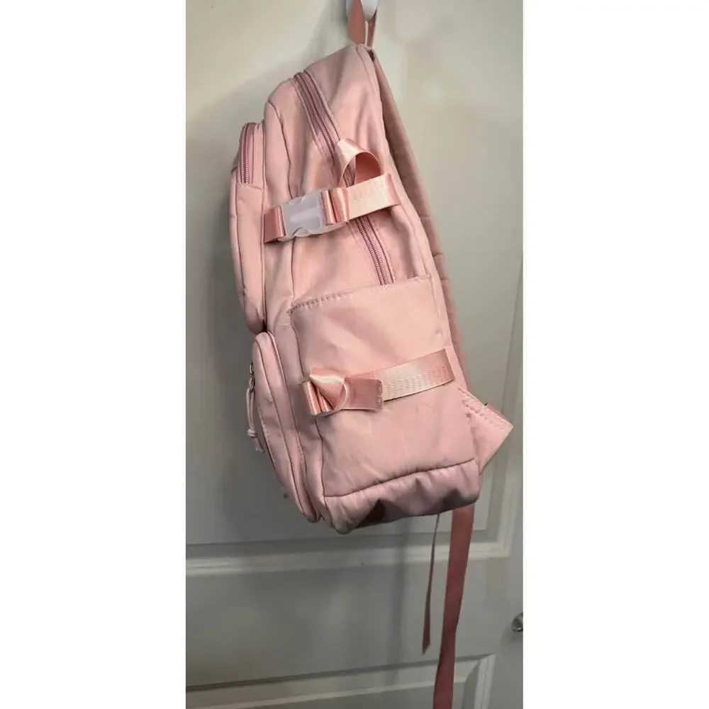 Pink Kawaii Customizable Backpack 22L 10 Pockets Padded Laptop Sleeve School Kid